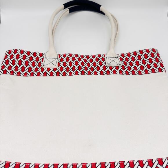 Nautical Canvas Tote Large Bag Red & Natural Ame and Lulu - Picture 3 of 9